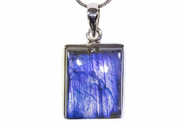 Brilliant Blue Labradorite Pendant with Chain #302799